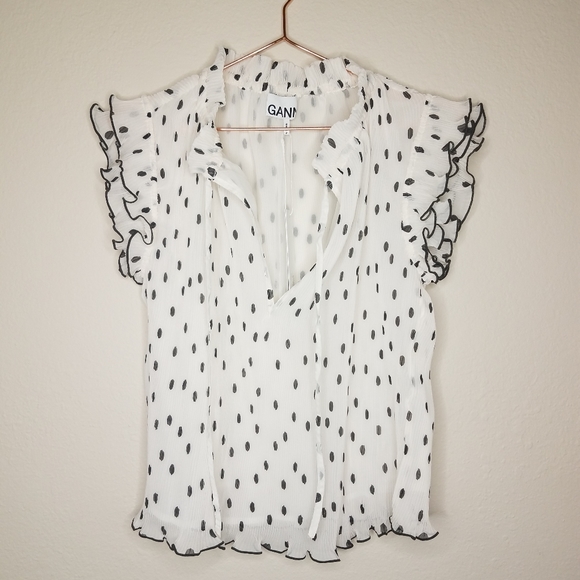 Ganni pleated Georgette top size 34(US2) - Picture 4 of 13